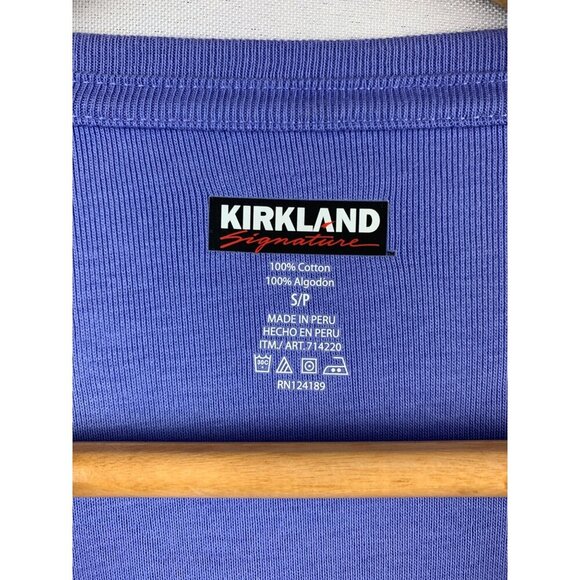 Kirkland Signature Womens Premium Pima Cotton V-Neck Tee Small Purple - Picture 3 of 4